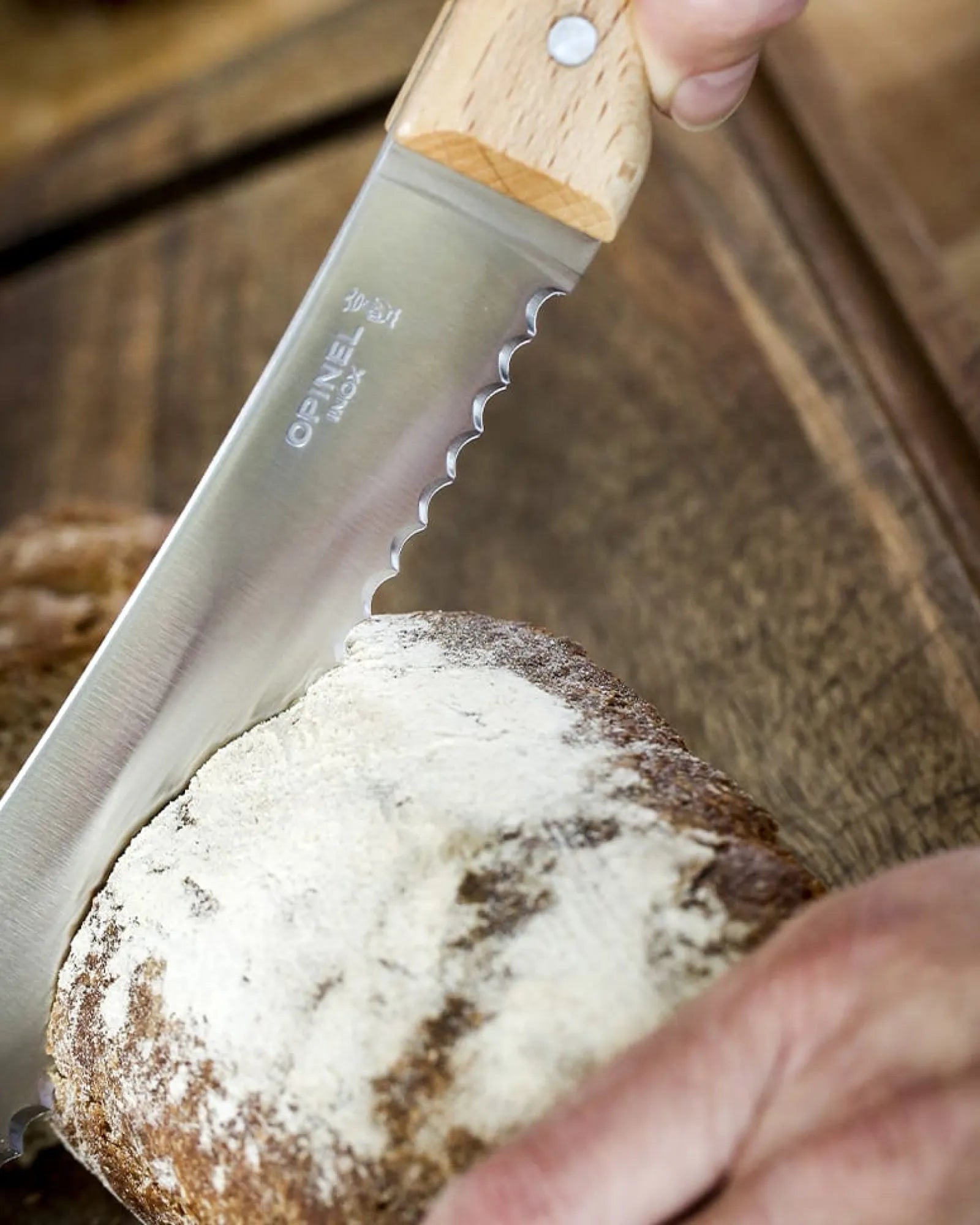 Custom eco-friendly stainless steel Opinel bread knife - 2